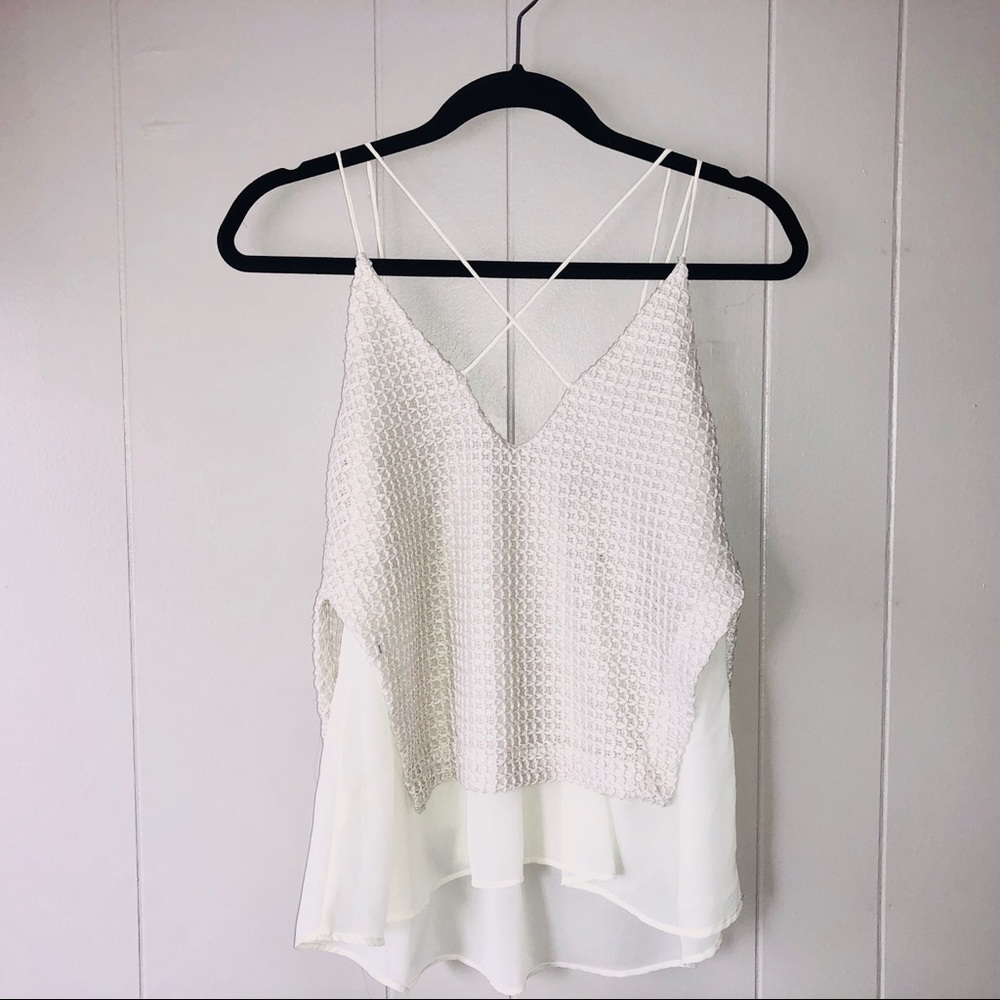 ❌SOLD❌ Moon River Crochet Chiffon top - Picture 2 of 3